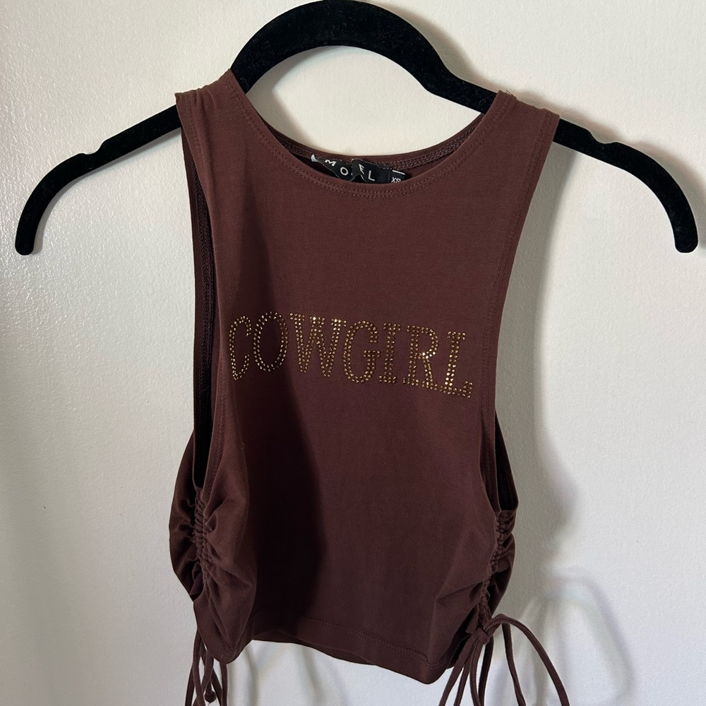Motel Rocks Brown Cowgirl Top